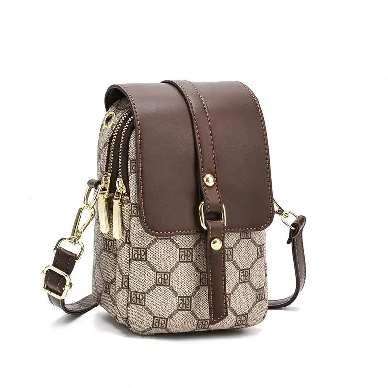 Women's 2025 K-Style Crossbody Phone Bag Brown - Image 7