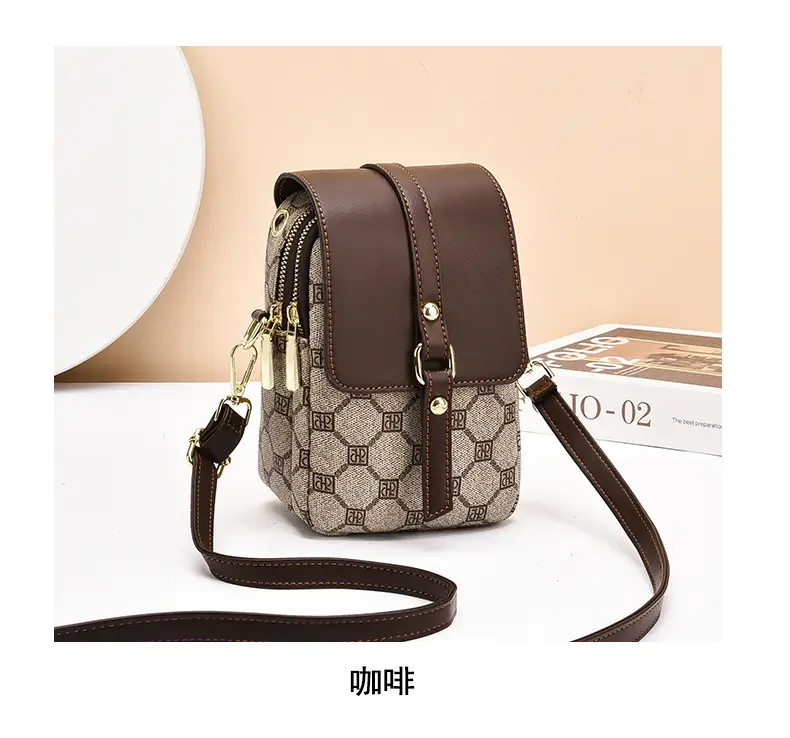 Women's 2025 K-Style Crossbody Phone Bag Brown — feature 10