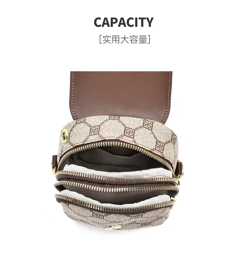Women's 2025 K-Style Crossbody Phone Bag Brown — feature 11