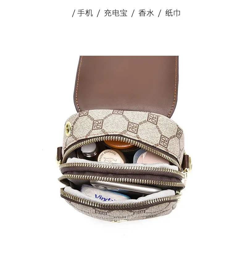 Women's 2025 K-Style Crossbody Phone Bag Brown — feature 12