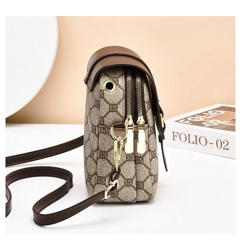 Women's 2025 K-Style Crossbody Phone Bag Brown — feature 14