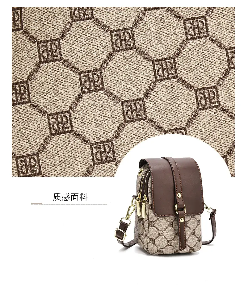 Women's 2025 K-Style Crossbody Phone Bag Brown — feature 3