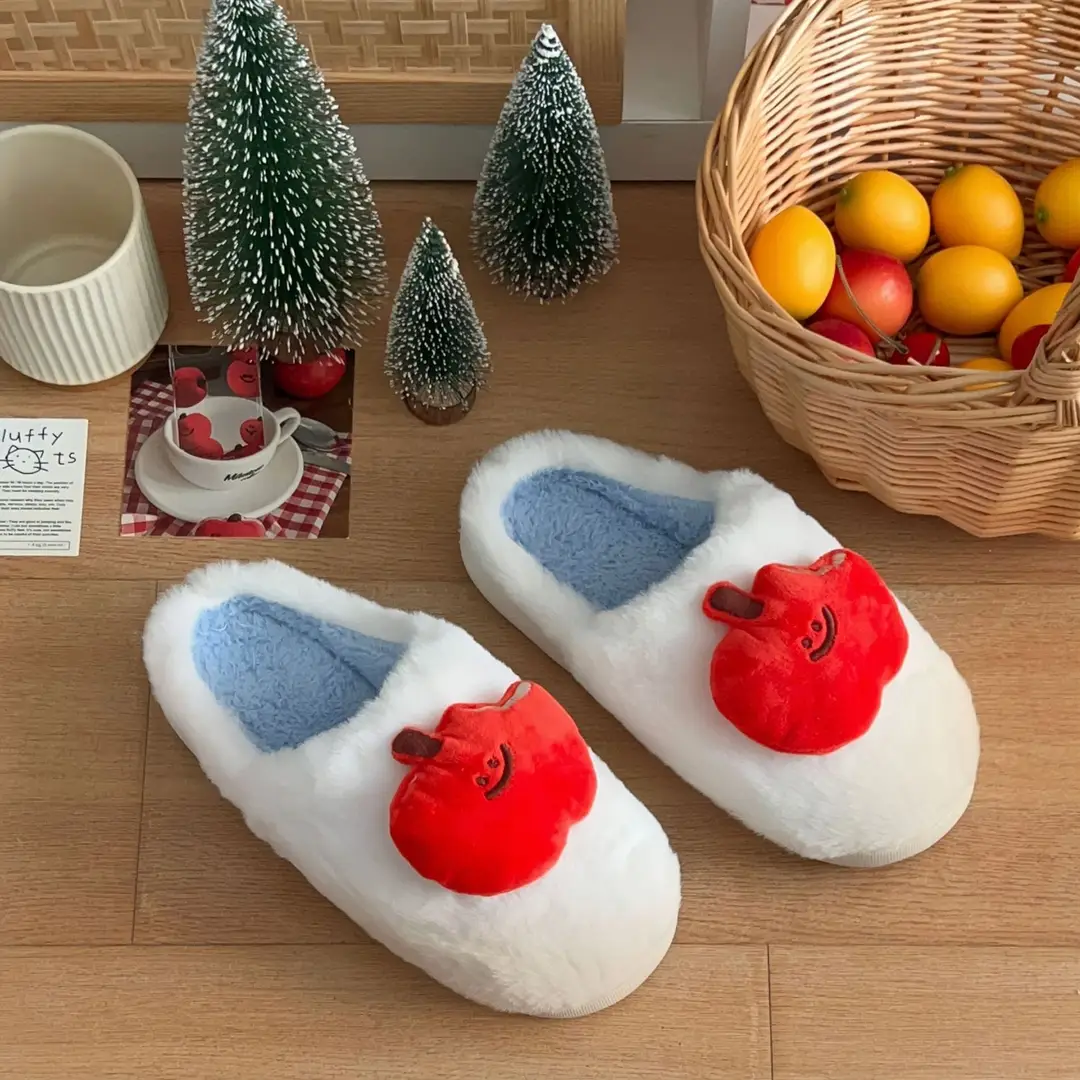 Winter home plush slippers cute cotton slippers women's 2024 new autumn and winter indoor plush cotton shoes - Image 7