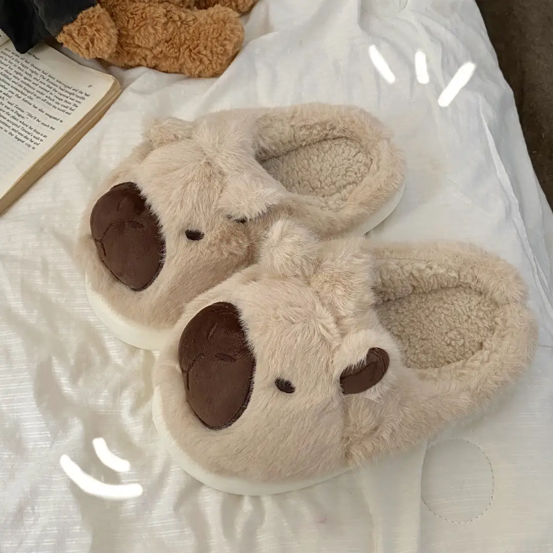 Winter home plush slippers cute cotton slippers women's 2024 new autumn and winter indoor plush cotton shoes - Image 3