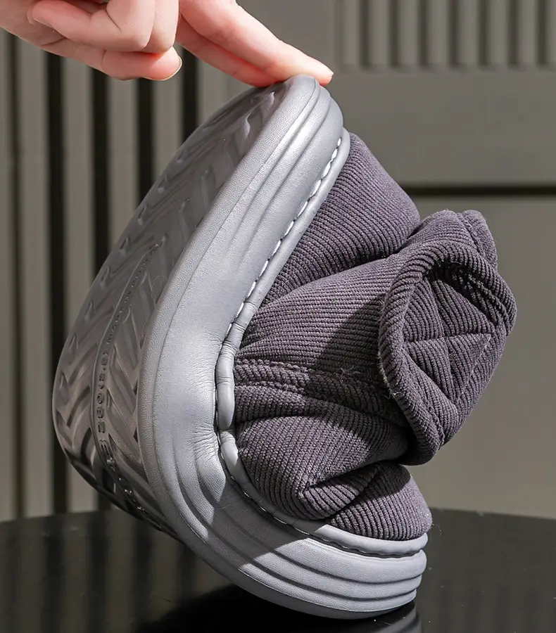 Cotton Slippers Bag with Men's Winter Home Indoor Plush Cold-Proof Household Anti-Slip High-Top Velcro Warm Cotton Shoes — feature 8