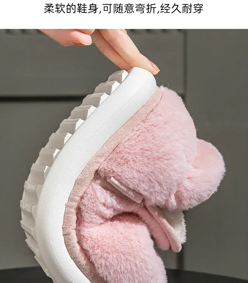 Covered Heel Cotton Slippers for Women, Winter Couples, Indoor Home, 2024 New Thick-Soled Warm Cotton Shoes for Men — feature 7