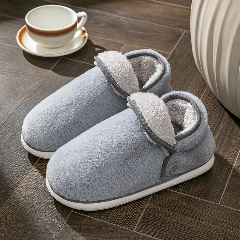 Covered Heel Cotton Slippers for Women, Winter Couples, Indoor Home, 2024 New Thick-Soled Warm Cotton Shoes for Men - Image 6