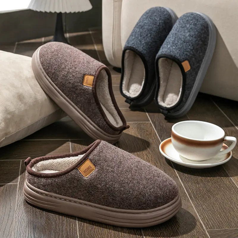 Men's Large Size Cotton Slippers Autumn and Winter Thick-Soled Indoor Home Elderly Anti-Slip Plush Slippers Winter Home Use - Image 9