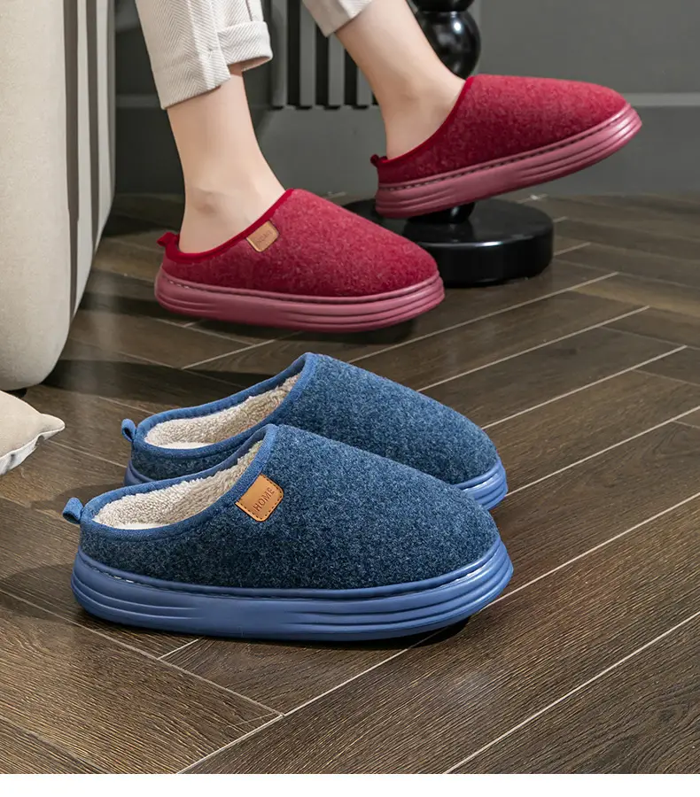 Men's Large Size Cotton Slippers Autumn and Winter Thick-Soled Indoor Home Elderly Anti-Slip Plush Slippers Winter Home Use — feature 20