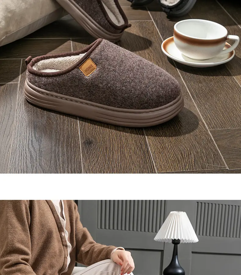 Men's Large Size Cotton Slippers Autumn and Winter Thick-Soled Indoor Home Elderly Anti-Slip Plush Slippers Winter Home Use — feature 24