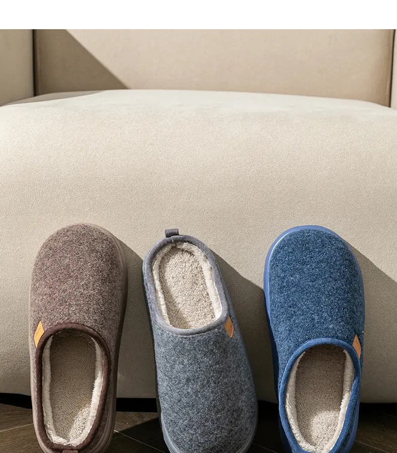 Men's Large Size Cotton Slippers Autumn and Winter Thick-Soled Indoor Home Elderly Anti-Slip Plush Slippers Winter Home Use — feature 4
