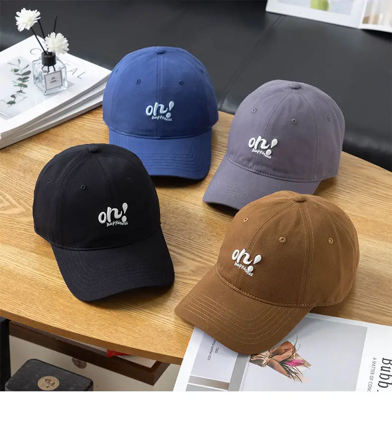 Black Korean Embroidered Baseball Cap for Women Men — feature 10