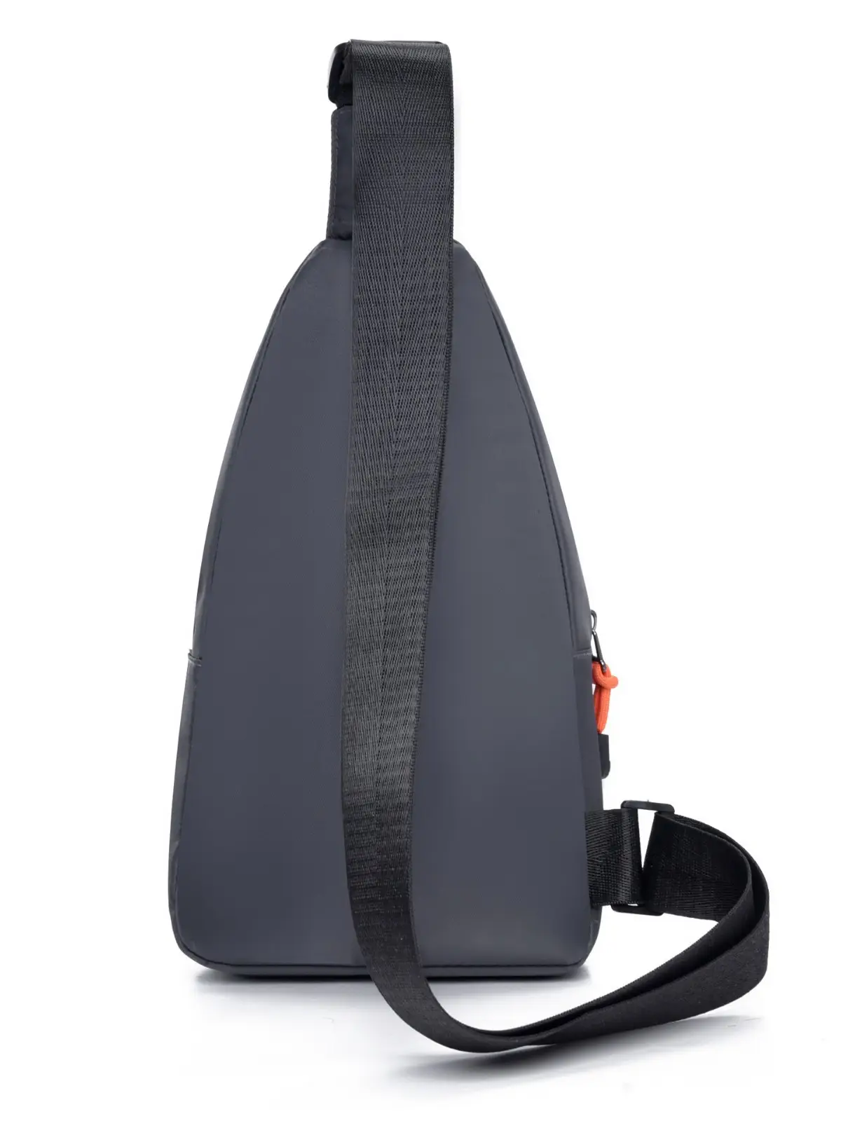 2024 Men's Grey Crossbody Bag with Orange Zip - Image 9