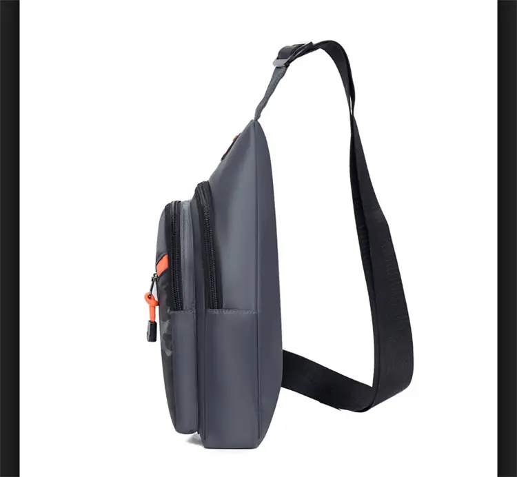 2024 Men's Grey Crossbody Bag with Orange Zip — feature 18