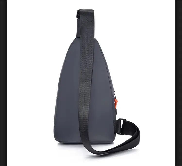 2024 Men's Grey Crossbody Bag with Orange Zip — feature 19