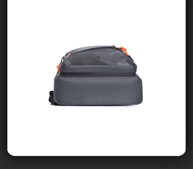 2024 Men's Grey Crossbody Bag with Orange Zip — feature 20