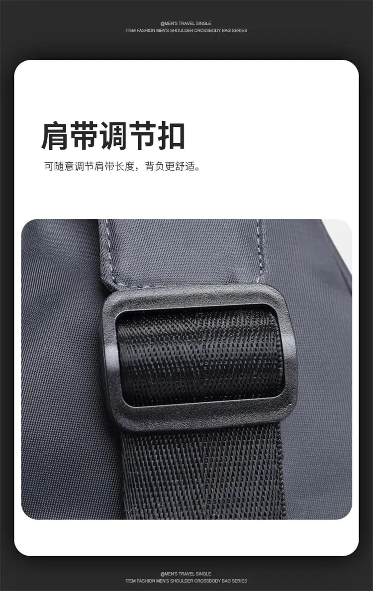 2024 Men's Grey Crossbody Bag with Orange Zip — feature 21
