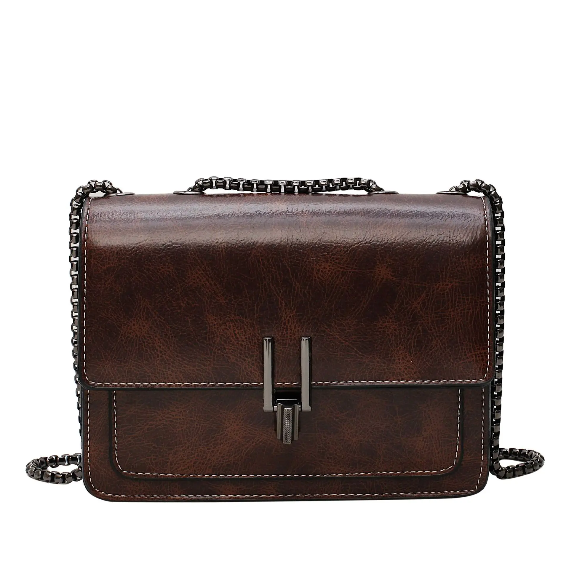 Women's Retro Chain Messenger Bag Small Square Shoulder - Image 9