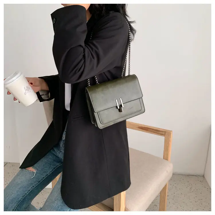 Women's Retro Chain Messenger Bag Small Square Shoulder — feature 23