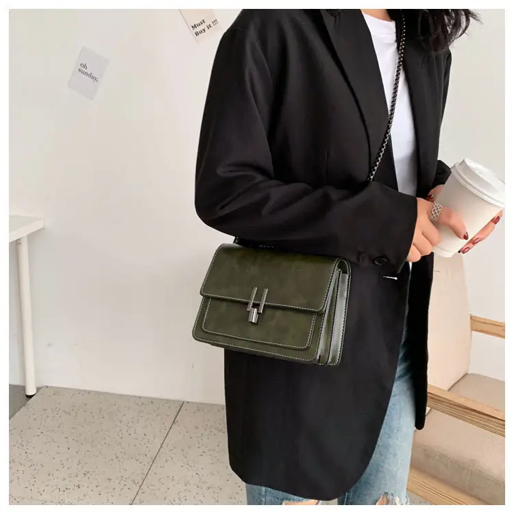 Women's Retro Chain Messenger Bag Small Square Shoulder — feature 24