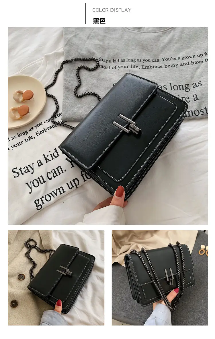 Women's Retro Chain Messenger Bag Small Square Shoulder — feature 27