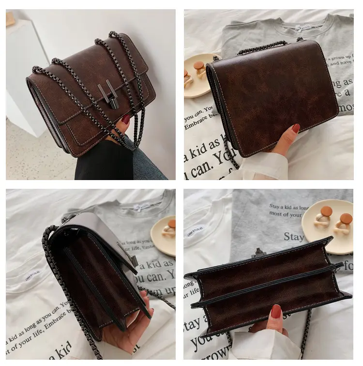 Women's Retro Chain Messenger Bag Small Square Shoulder — feature 8