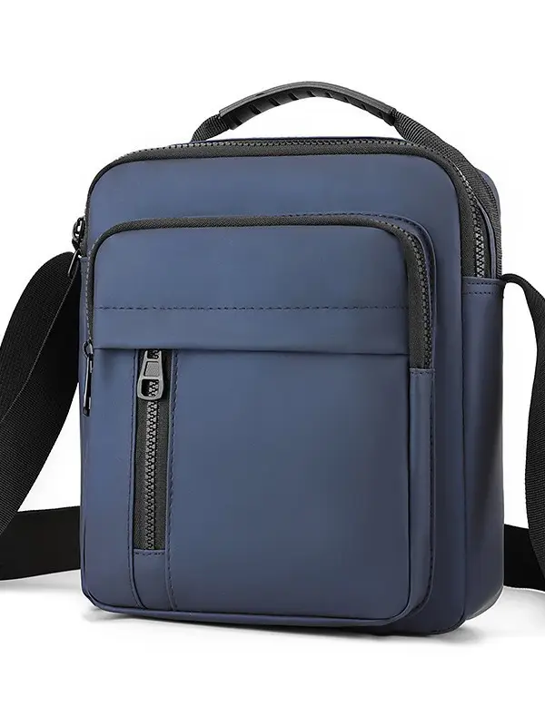 Men's Grey Nylon Shoulder Bag 2024 Winter Casual - Image 7
