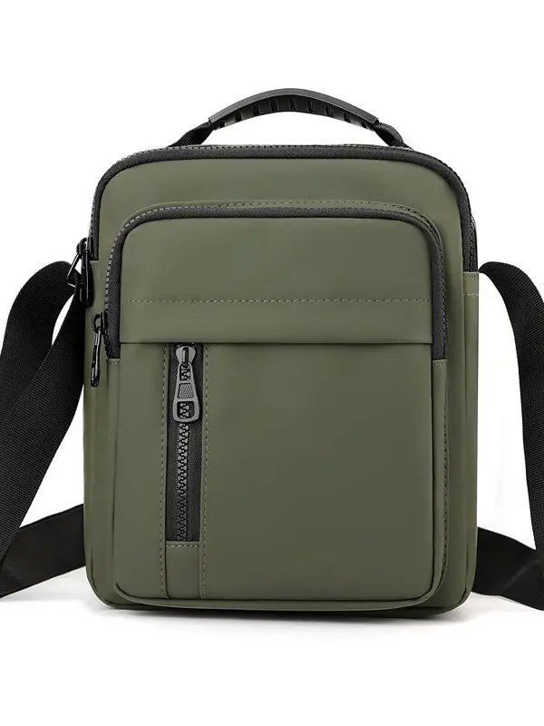 Men's Grey Nylon Shoulder Bag 2024 Winter Casual - Image 8