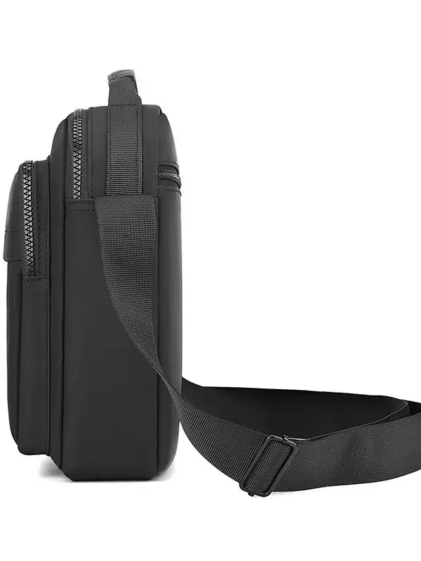 Men's Grey Nylon Shoulder Bag 2024 Winter Casual - Image 9