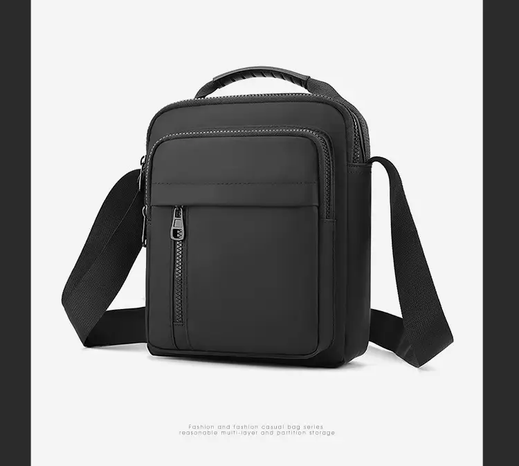 Men's Grey Nylon Shoulder Bag 2024 Winter Casual — feature 23