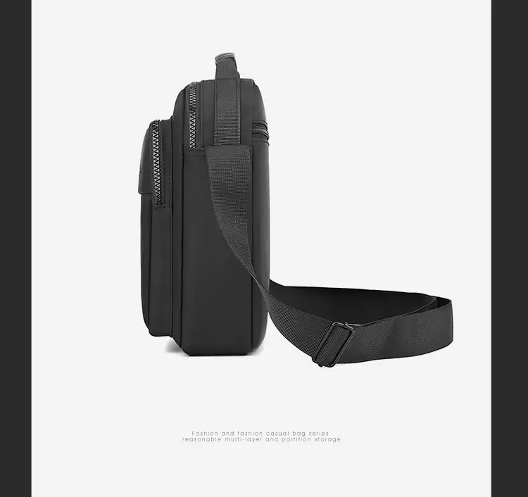 Men's Grey Nylon Shoulder Bag 2024 Winter Casual — feature 24