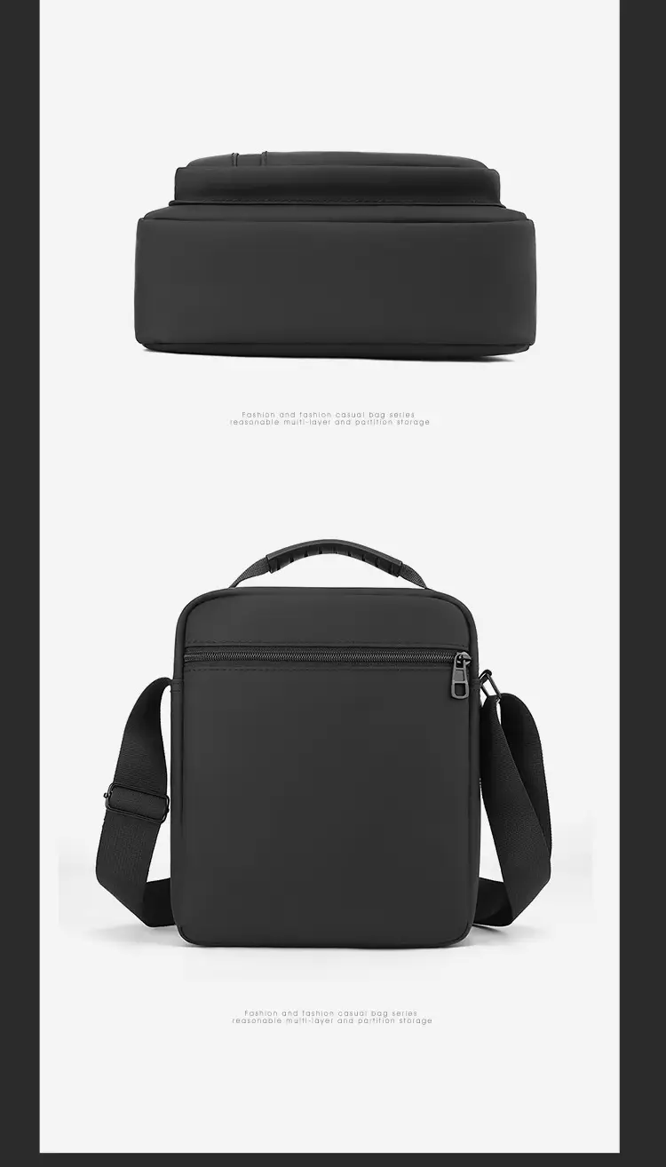 Men's Grey Nylon Shoulder Bag 2024 Winter Casual — feature 25