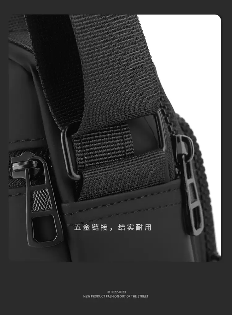 Men's Grey Nylon Shoulder Bag 2024 Winter Casual — feature 28