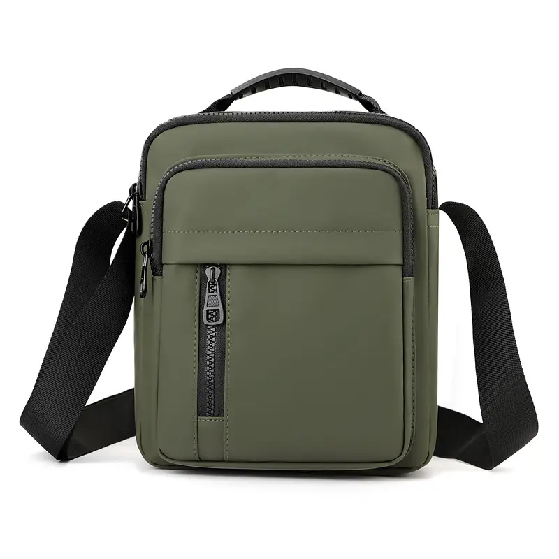 Men's Grey Nylon Shoulder Bag 2024 Winter Casual - Image 3