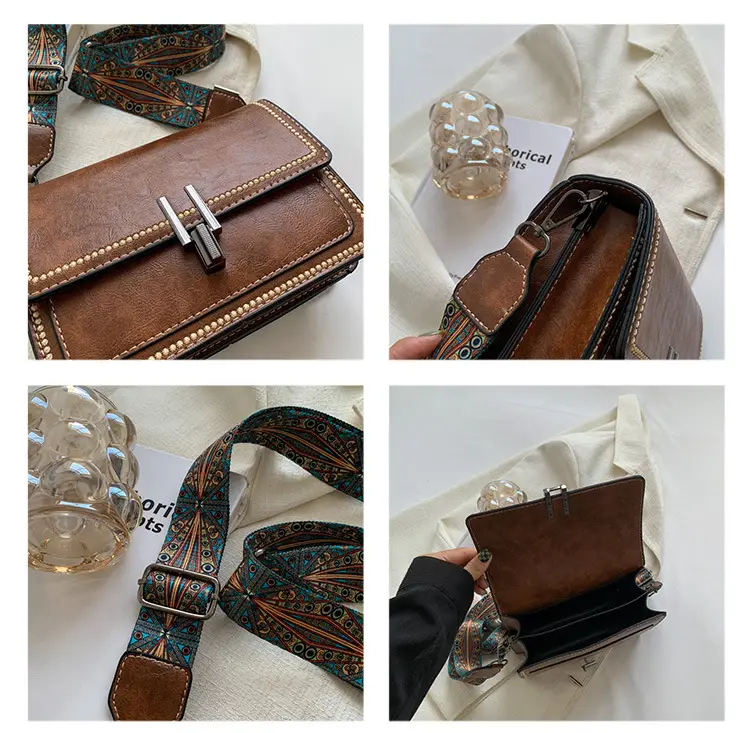 Vintage Brown Leather Shoulder Messenger Bag for Women — feature 26