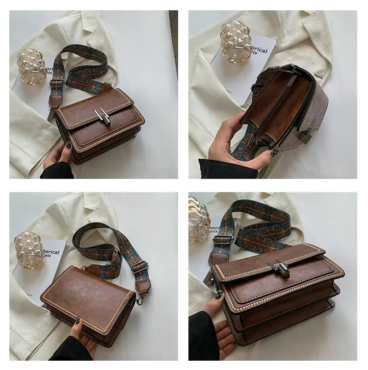 Vintage Brown Leather Shoulder Messenger Bag for Women — feature 9