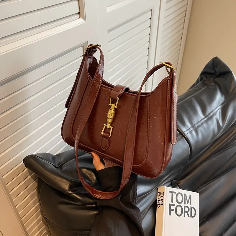 Tom Ford Brown Leather Shoulder Bag for Women - Image 5