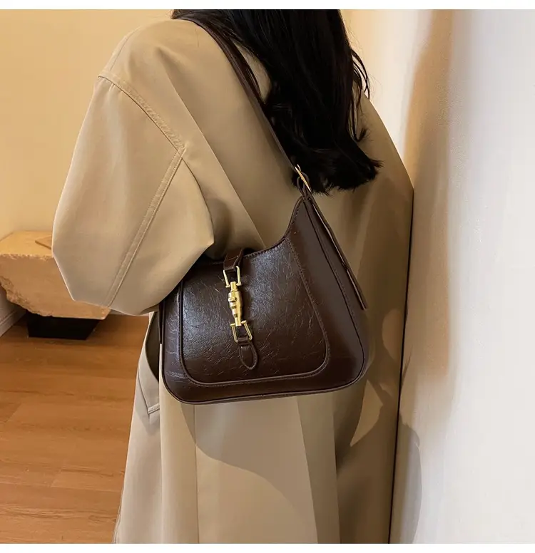 Tom Ford Brown Leather Shoulder Bag for Women — feature 15