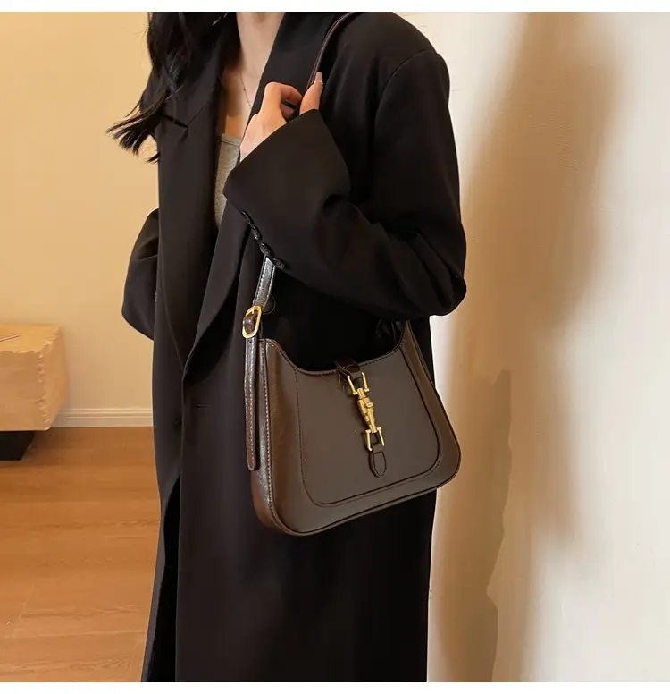 Tom Ford Brown Leather Shoulder Bag for Women — feature 17
