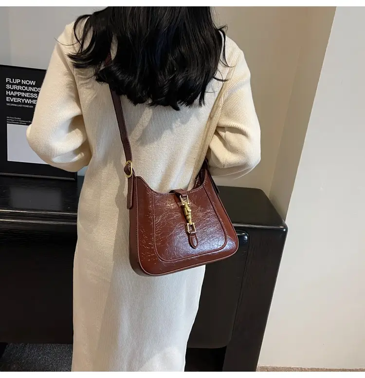 Tom Ford Brown Leather Shoulder Bag for Women — feature 31