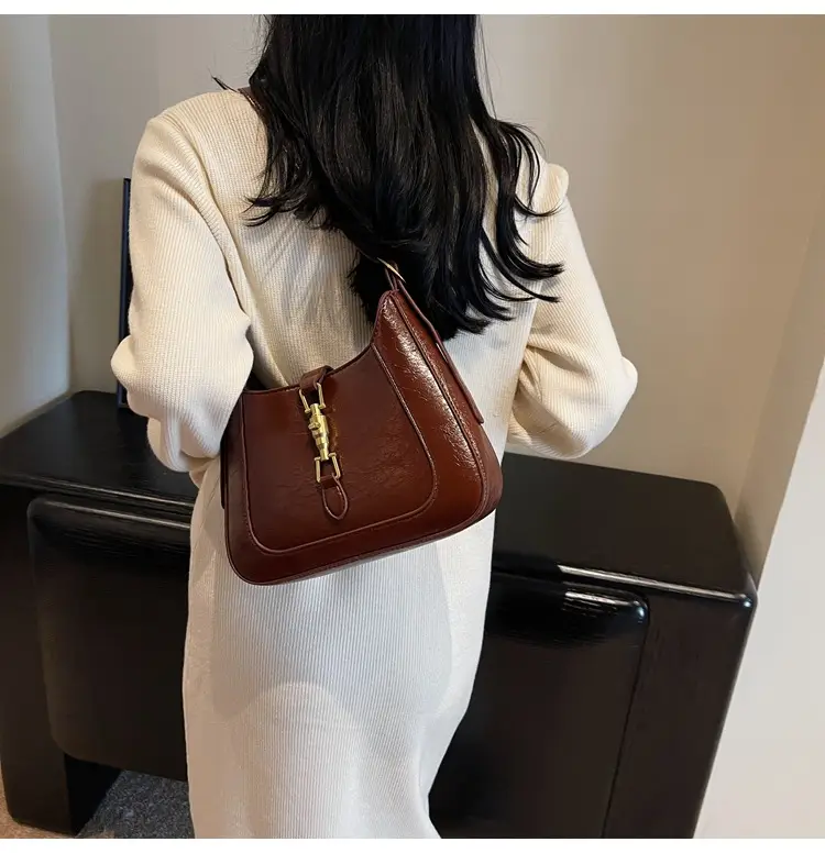 Tom Ford Brown Leather Shoulder Bag for Women — feature 33