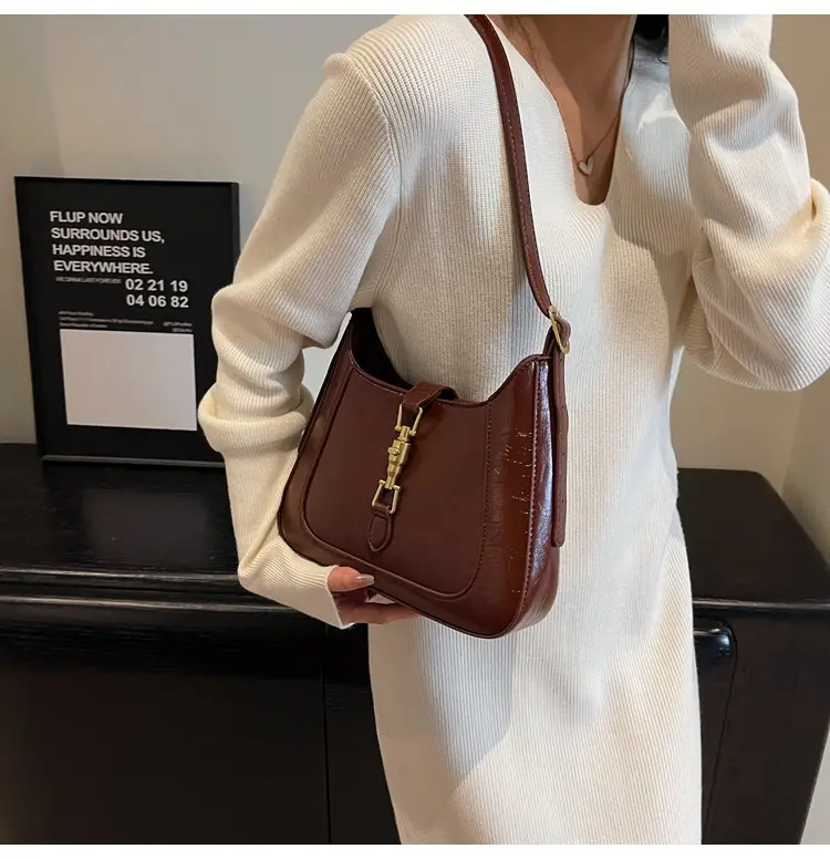 Tom Ford Brown Leather Shoulder Bag for Women — feature 34