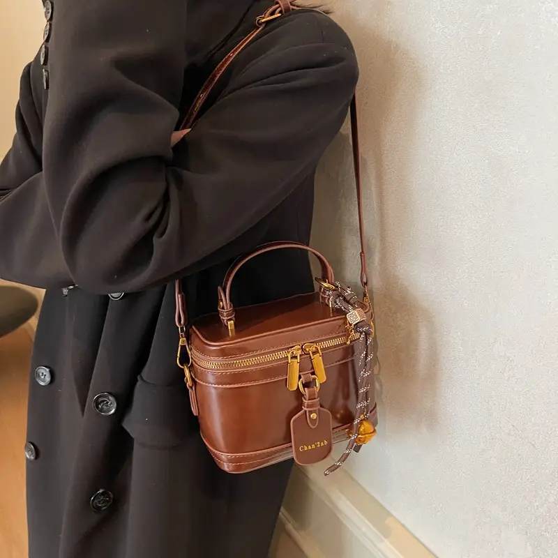 2025 New High-End Brown Box Bag for Women - Image 8