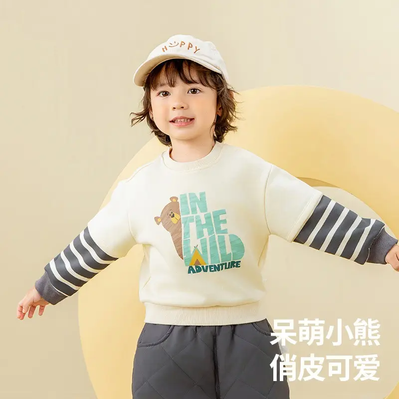 Baby Cotton T-Shirt Cartoon Print Long Sleeve Boys