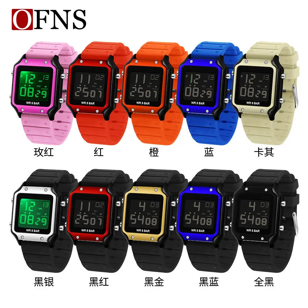 O'Fani's 5 Bar Waterproof Digital Counting Watch Black