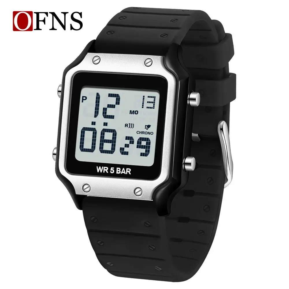 O'Fani's 5 Bar Waterproof Digital Counting Watch Black