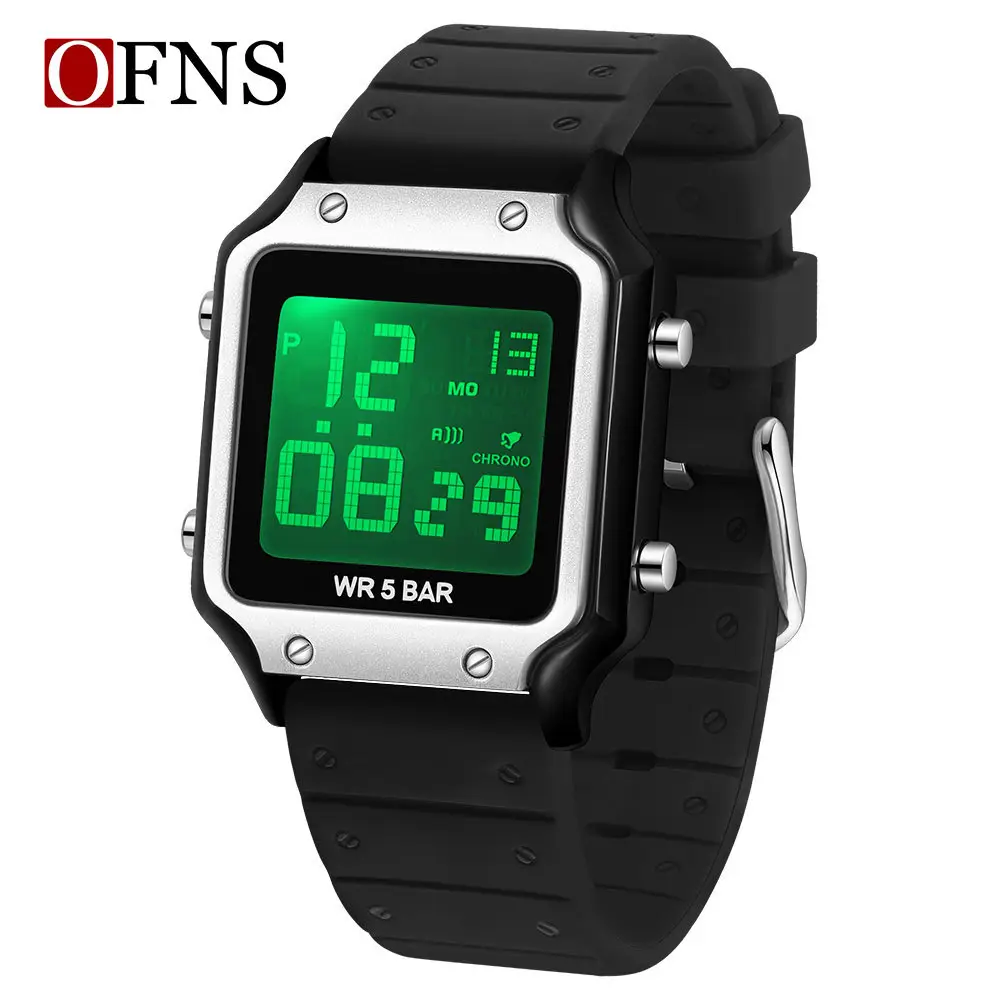O'Fani's 5 Bar Waterproof Digital Counting Watch Black