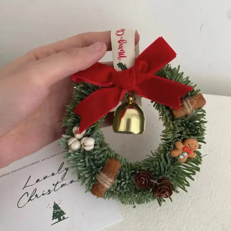 Christmas Bell Pendant with Velvet Bow Decor