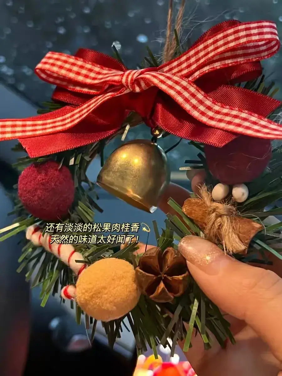 Christmas Bell Pendant with Velvet Bow Decor — feature 4