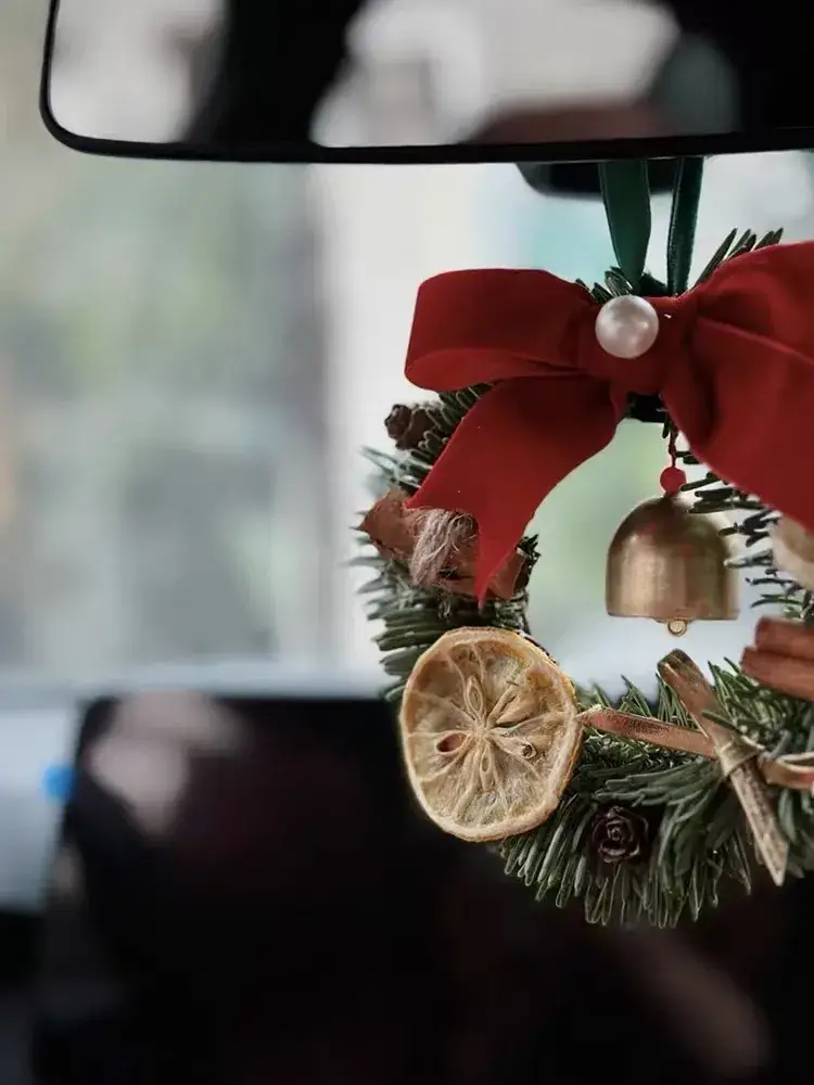 Christmas Bell Pendant with Velvet Bow Decor — feature 6